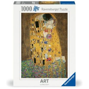 Promo sur le Puzzle 1000 pieces Ravensburger Art collection Le baiser Gustav Klimt pour 10.35 € chez BCD Jeux