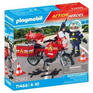 Playmobil Action Heroes 71466 Pompier et moto à 10.99 € chez Amazon. Un bon plan !