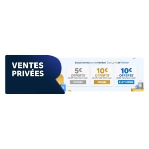 Profitez de réductions exclusives sur Rakuten : 5€ ou 10€ dès 69€ d’achat.